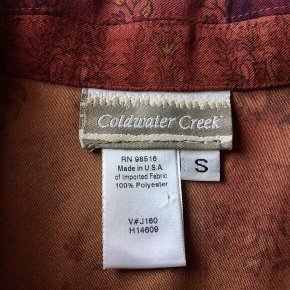 Coldwater Creek Paisley Floral Button-Down Top Women’s‎ Size L Orange Red - Picture 8 of 8